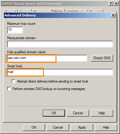 Installing QAComplete: Configure advanced delivery properties