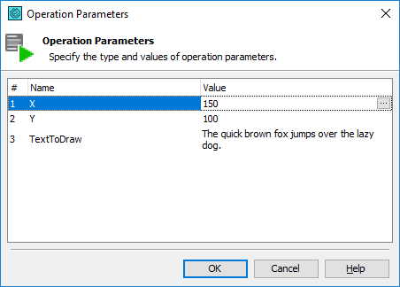 Run Script Routine Operation Parameters