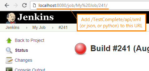 Get the URL of TestComplete results