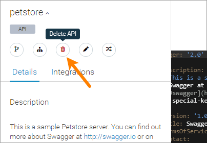 Deleting an API
