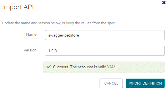 Importing an API  - Step 2