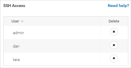 Deleting a SSH user