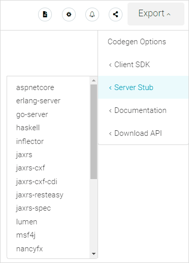 Generating an API server stub Generating an API server stub