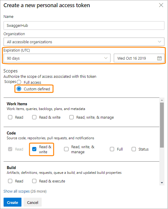 Generating a personal access token