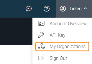 My organizations menu item