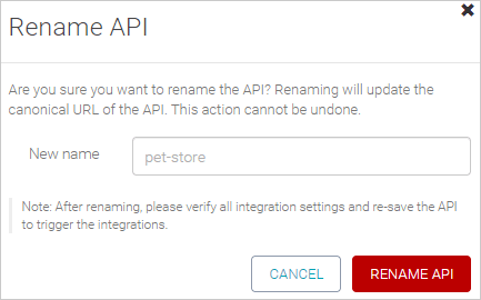 Renaming an API