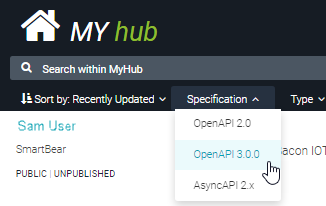 API version filter in SwaggerHub API catalog