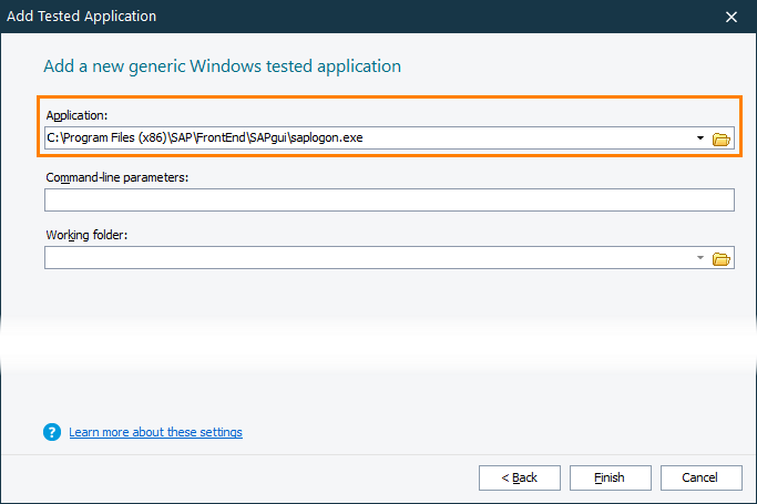 Adding SAP GUI to the list of tested applications Adding SAP GUI to the list of tested applications
