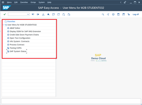 SAP User Menu Automating SAP GUI