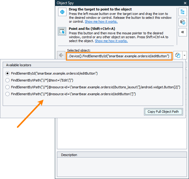 The unique identifier of an object in a tested mobile application The unique identifier of an object in a tested mobile application