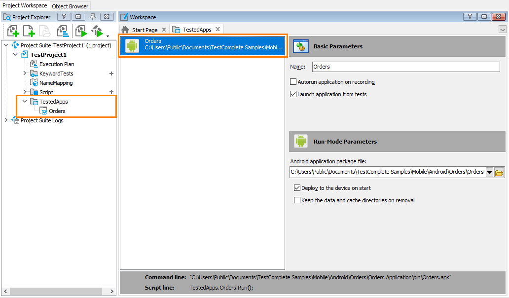 An Android Application in the TestedApps Editor An Android Application in the TestedApps Editor
