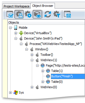 Hybrid Application Controls in the Object Browser Hybrid application controls in the Object Browser