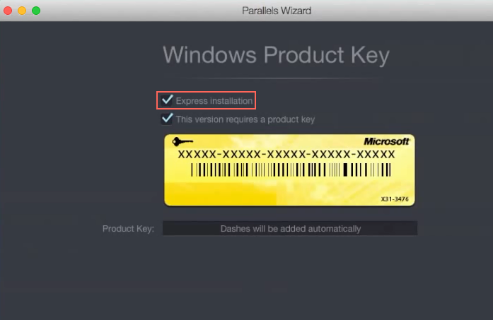 Enabling the Express Installation option Enabling Express Installation option