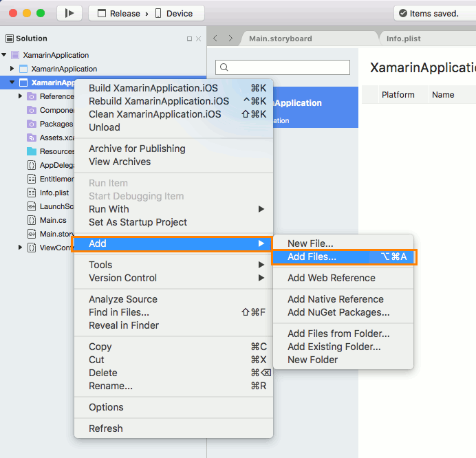 Adding the TestComplete library file to the application project Adding TestComplete library file to the application project