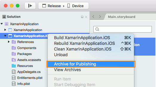 Archiving the application Archiving the application