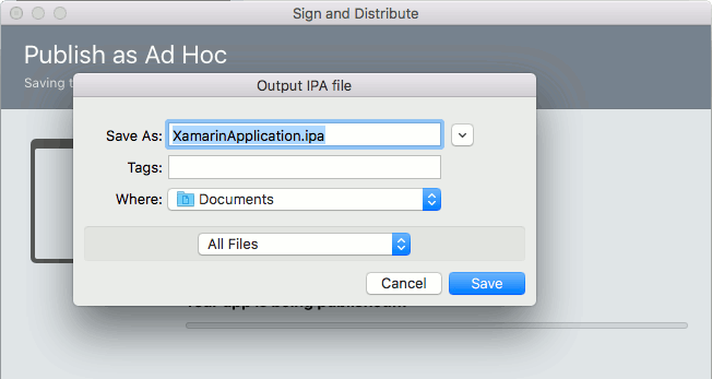 Creating the IPA file Creating the IPA file