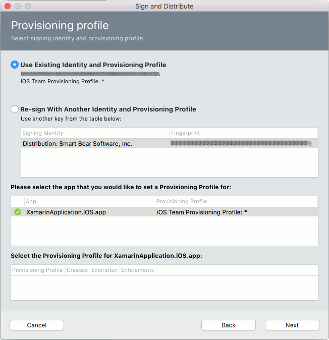 Selecting the provisioning file Selecting the provisioning file