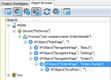 A Xamarin.Forms application running on an Android device The Xamarin.Forms application running on an Android device