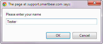 A prompt box in Chrome A prompt box in Chrome browser
