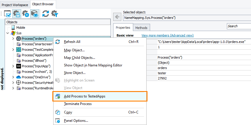 Testing Electron applications in TestComplete: Add an Electron application in the Tested Applications collection from the Object Browser Testing Electron applications in TestComplete: Add an Electron application in the Tested Applications collection from the Object Browser
