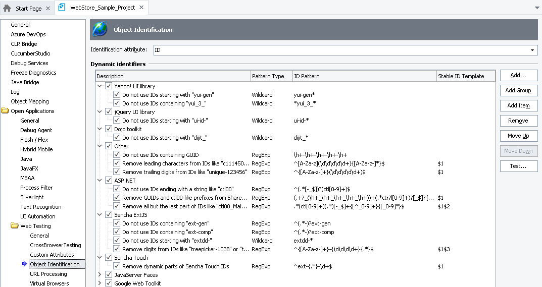 Dynamic identifier patterns Dynamic identifier patterns
