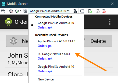 Switching between connected mobile devices and applications Switching between connected mobile devices and applications