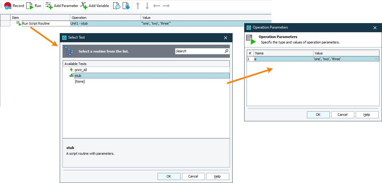 Calling a script routine with a tuple argument Calling a script routine with a tuple argument