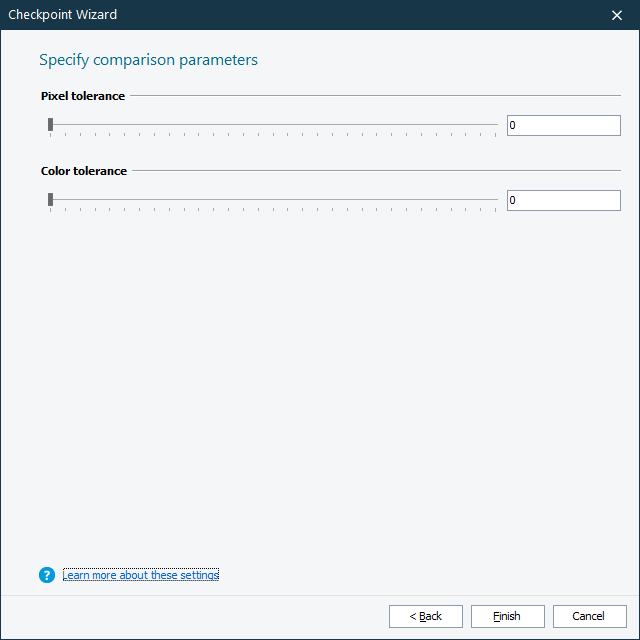 Region Checkpoint comparison parameters Region Checkpoint comparison parameters