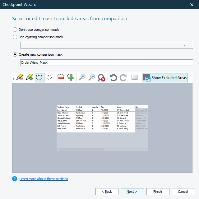 Creating or Selecting the Comparison Mask Creating or Selecting the Comparison Mask
