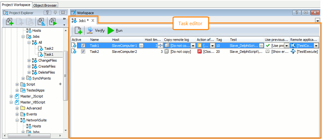 Tasks Editor Tasks Editor