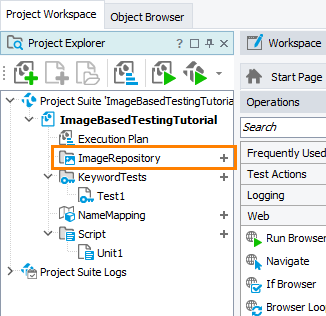 Image-Based Testing Tutorial: The Image Repository in a Project Image-Based Testing Tutorial: Image Repository in project