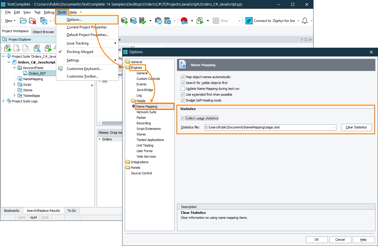 Enable usage statistics for Name Mapping items Enable usage statistics for Name Mapping items