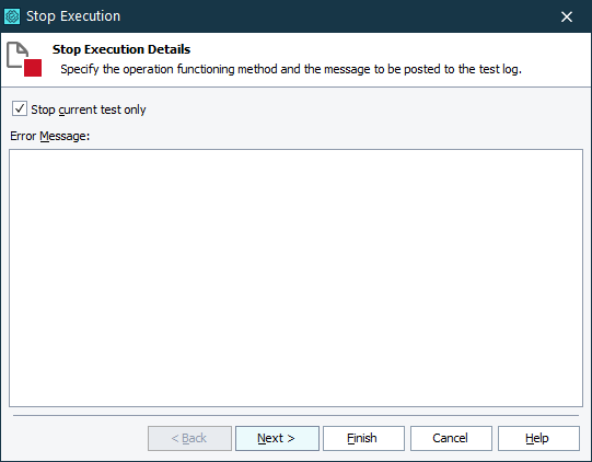 Stop Execution operation Stop Execution operation