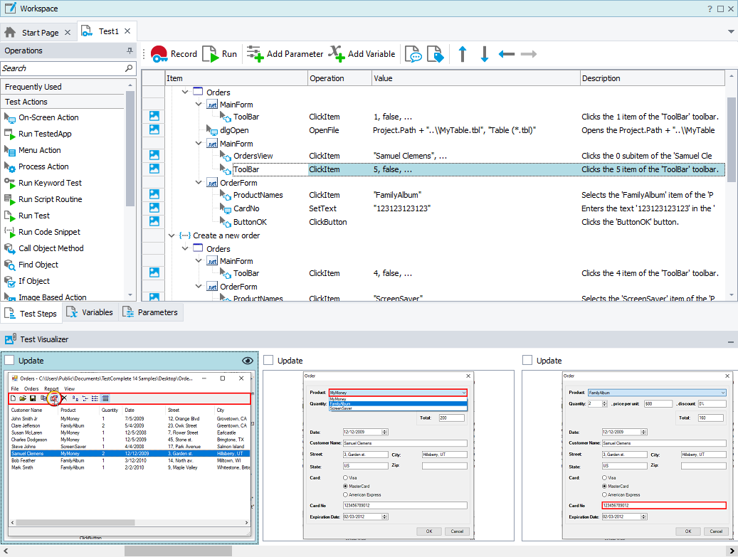 Test Visualizer Panel Test Visualizer Panel