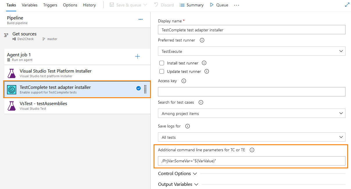 Specifying an environment variable via test adapter Specifying an environment variable via test adapter
