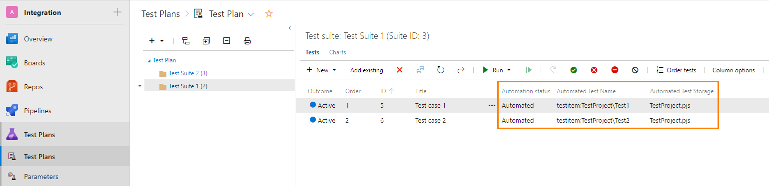 A test case with a TestComplete test assigned TestComplete integration with Azure DevOps: Test case with TestComplete test assigned