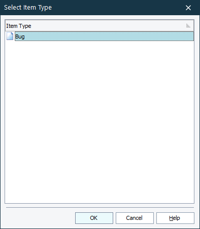 Select Item Type Dialog