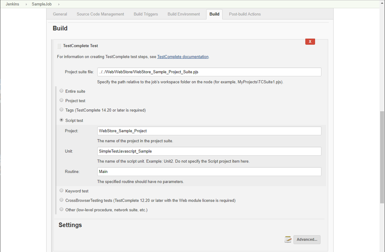 Running TestComplete tests from Jenkins Running TestComplete tests from Jenkins