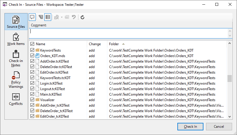 Checking In a New Project Checking in a new project