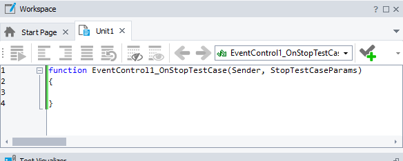 Adding the OnStopTestCase event handler Adding the OnStopTestCase event handler