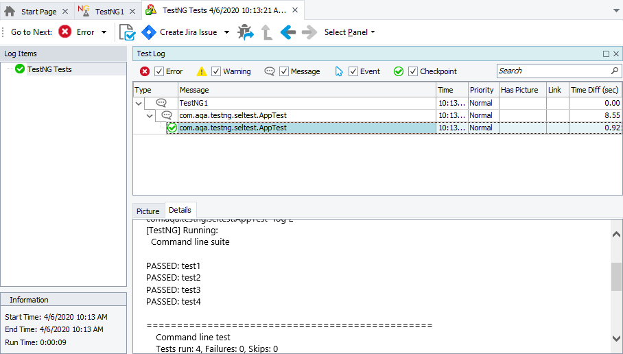 Selenium test results Selenium test results