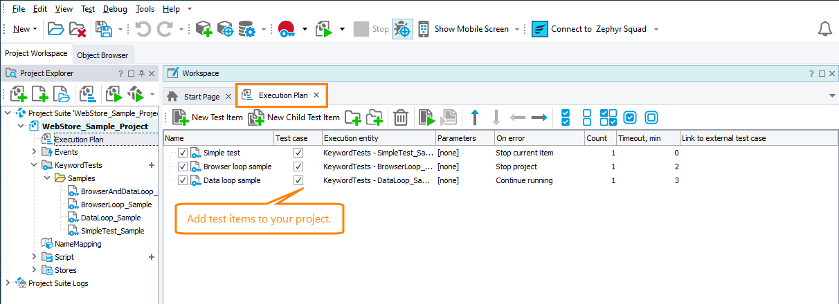 Adding test items to your TestComplete project Adding test items to your TestComplete project