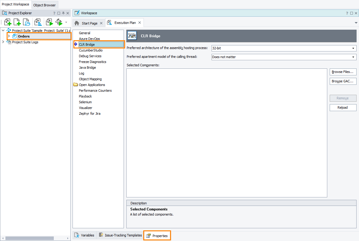 TestComplete Project Properties - CLR Bridge TestComplete Project Properties - CLR Bridge
