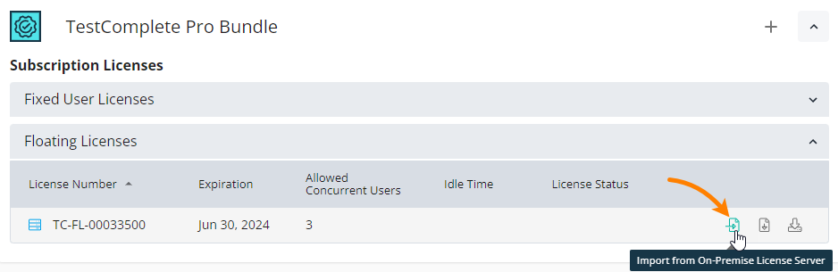 The 'Import License' command