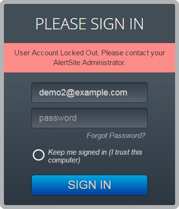 Error displayed to locked users