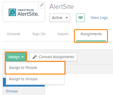 Assigning AlertSite to users