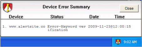 monitor Error Summary