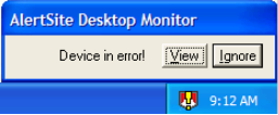 monitor Error pop-up