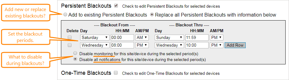 Bulk editing: persistent blackouts