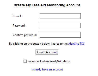 Create an AlertSite account
